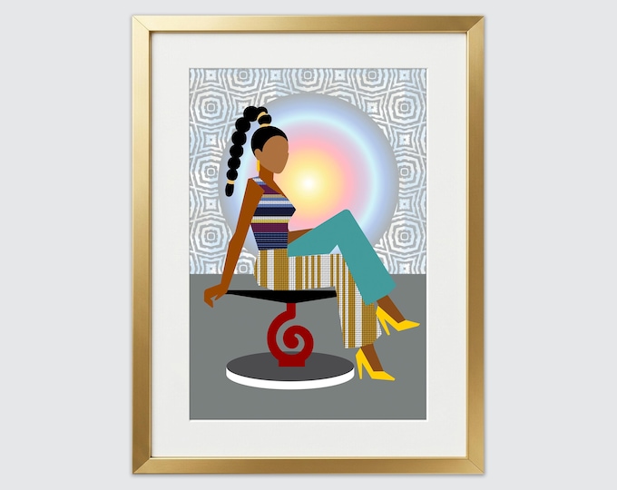 The Waiting Light Inspirational Wall Art Minimalist Geometric African Fine Art Print Limited Edition