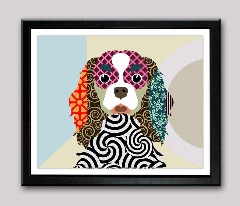 Cavalier King Charles Spaniel Art Print Dog Pet Portrait