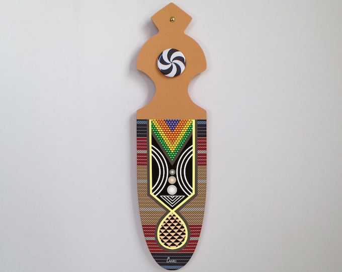 Modern Afrocentric Wooden Wall Art Geometric Minimalist Cultural Décor Plywood Artwork