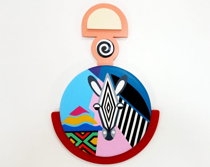 Zebra Wall Art Sculpture: Cubist Abstract Animal Modern Contemporary Wall Decor