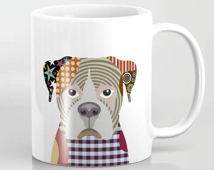 Boxer Mug, Dog Coffee Cup Doggy Gift Pet Portrait