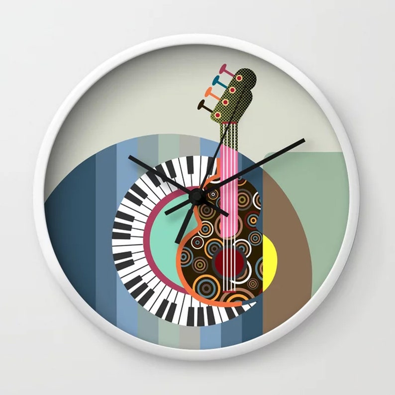 Music Throw Pillow, Guitar Lover Gift Piano Décor image 2