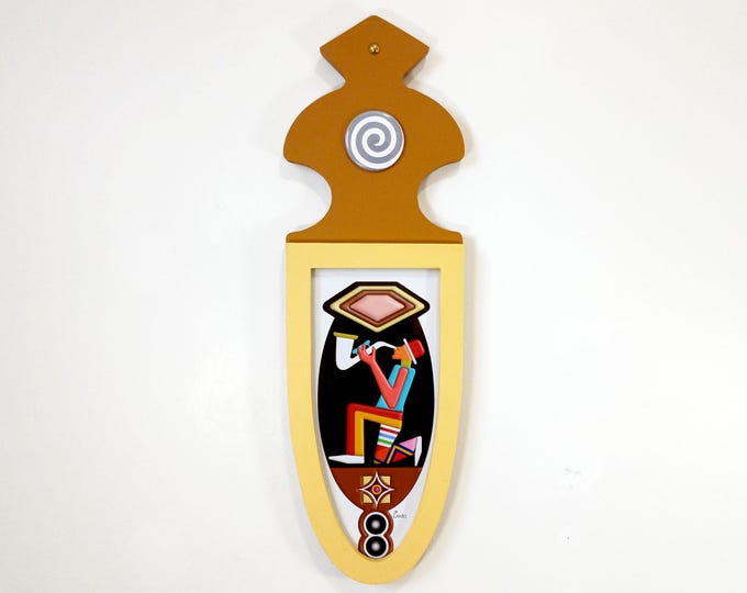 Abstract Jazz Saxophonist Wall Art Sculpture: Colorful Musician Artwork Modern Music Lover Gift