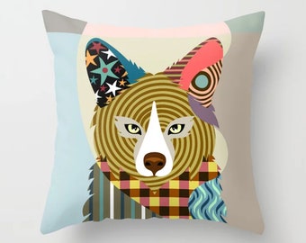 Fox Throw Pillow, Animal Cushion Farm House Décor