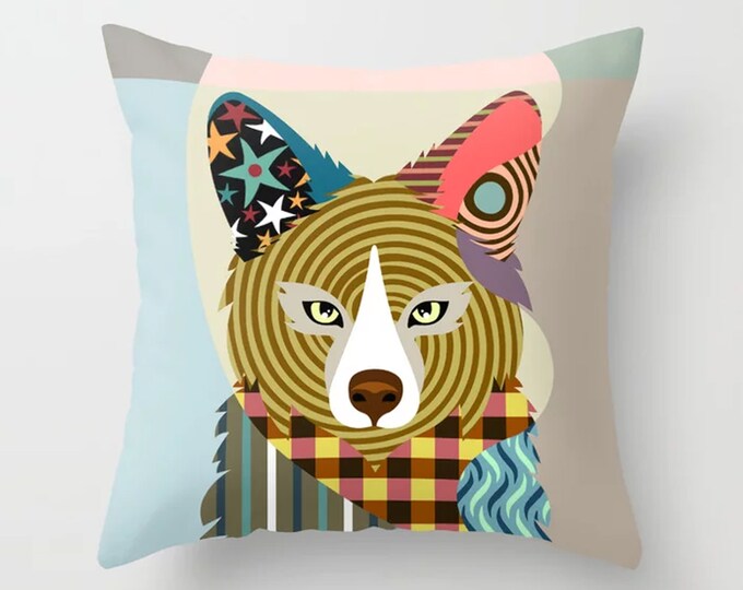 Fox Throw Pillow, Animal Cushion Farm House Décor