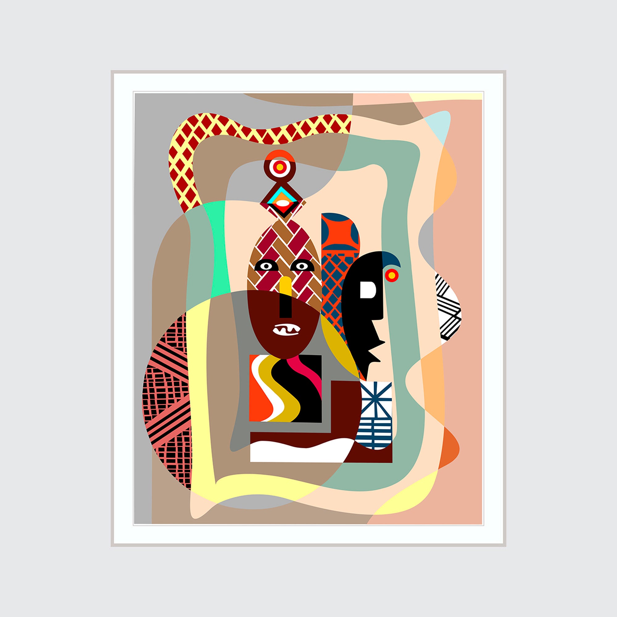 Traditional African Mask, Nigerian Tribal Mask Art Print