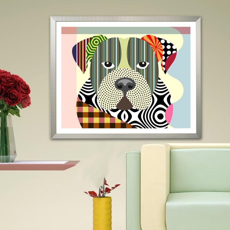 American Bulldog, Dog Breed Poster Pet Portrait image 6