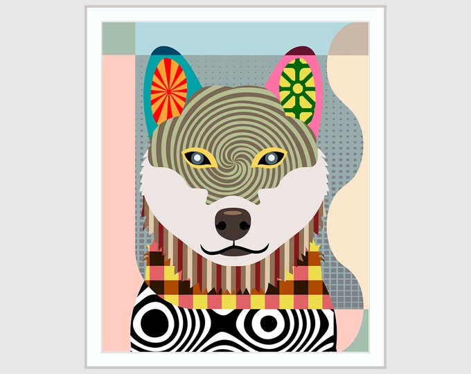 Shiba Inu Art Print, Shibe Japanese Dog Breed Poster
