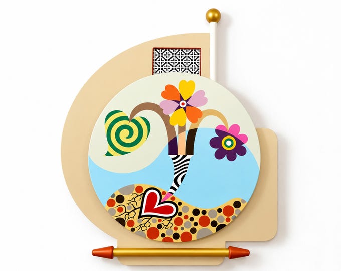 Original Abstract Acrylic Painting 3D Wooden Wall Pop Art Sculpture One Of A Kind Art
