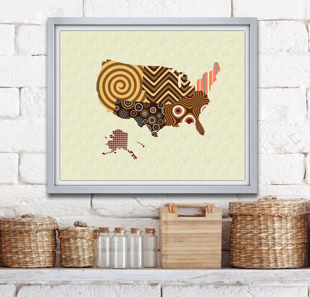 Texas Map Art Print, Texas Wall Decor, Texas Wall Art Poster, Texas
