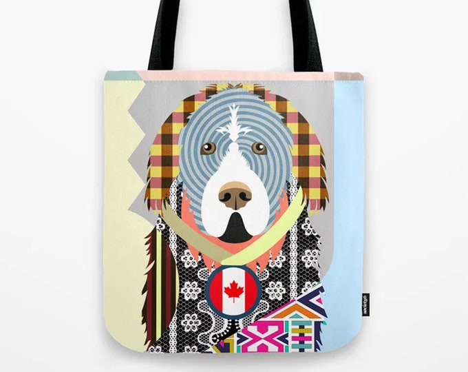 Newfoundland Tote Bag,  Dog Lover's Gift Pet Portrait