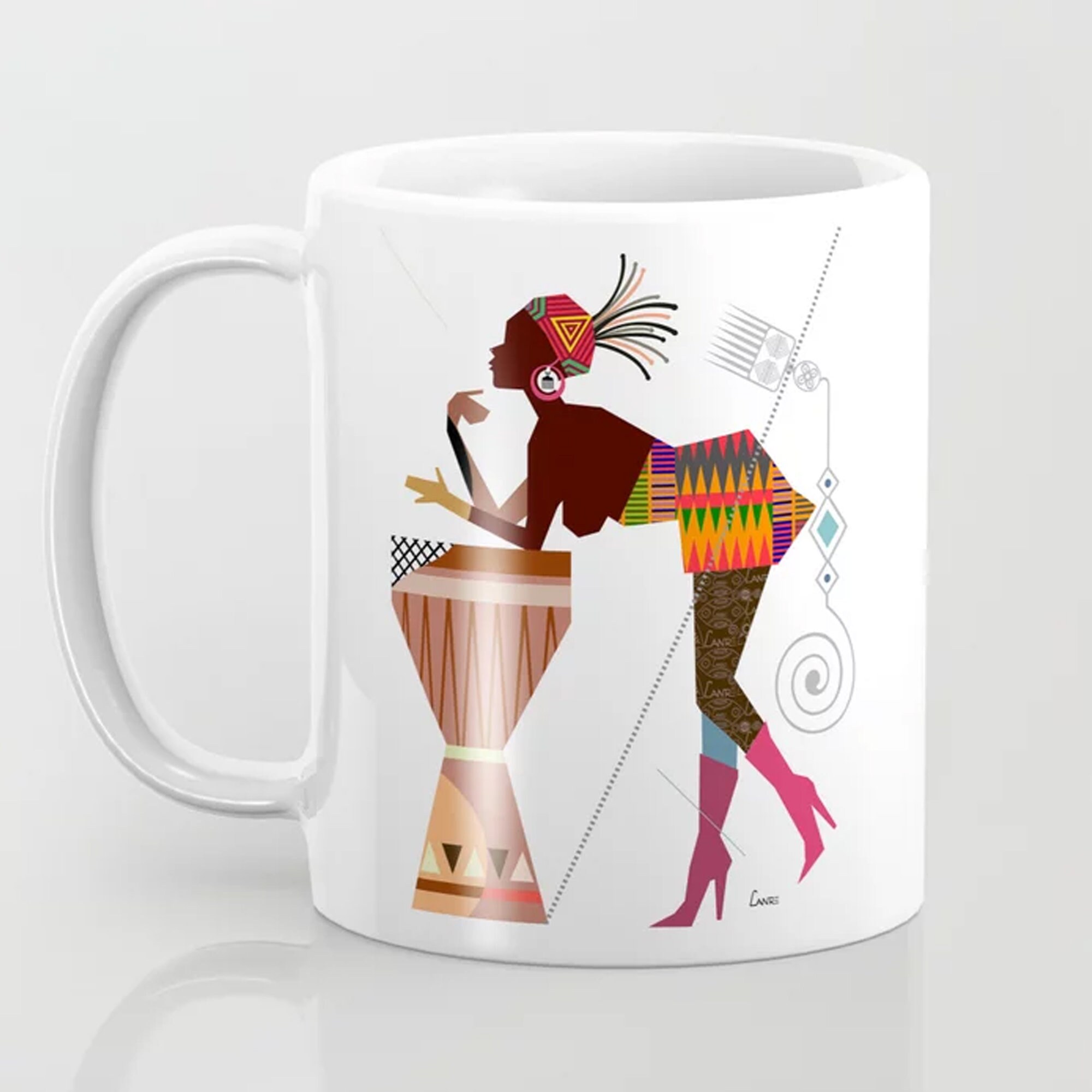 African Print Bag, Black Woman Gift Ankara Djembe Drum Bag