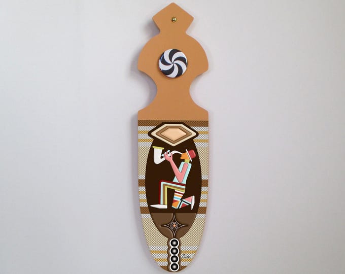 Abstract Jazz Cubist Wooden 3D Pop Art Sculpture Saxophone Music-Inspired Modern Decor