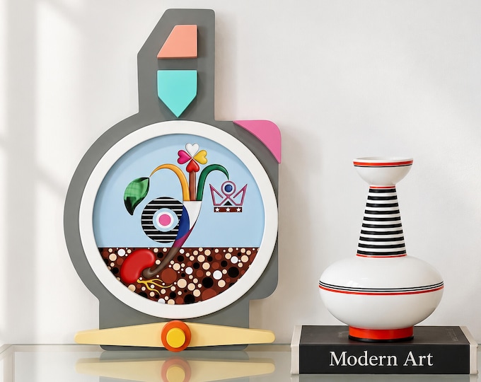 Geometric Wood Wall Sculpture: Modern Cubist Pop Art Decor