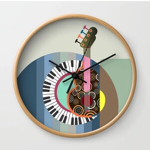 Music Throw Pillow, Guitar Lover Gift Piano Décor image 7