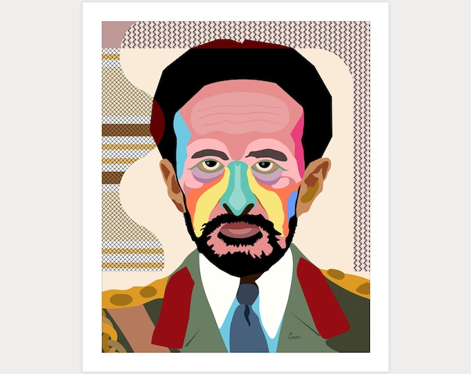 Haile Selassie Print, Rastafarian Art Black History Ethiopian Gift