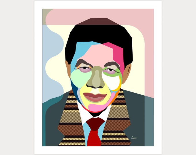 Nelson Mandela Art, South African Civil Rights Poster Portrait Decor