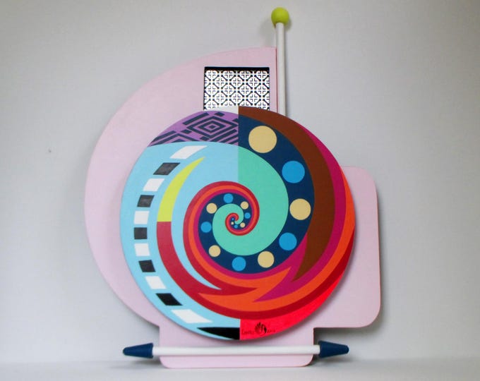 Original Geometric Cubism Painting One Of A Kind Acrylic Paint Pop Art Abstract Geometric 3D Wooden Wall Sculpture