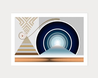 Blueprint of Hope Minimalist Architectural Wall Art Geometric Abstract Contemporary African Limited Edition Print