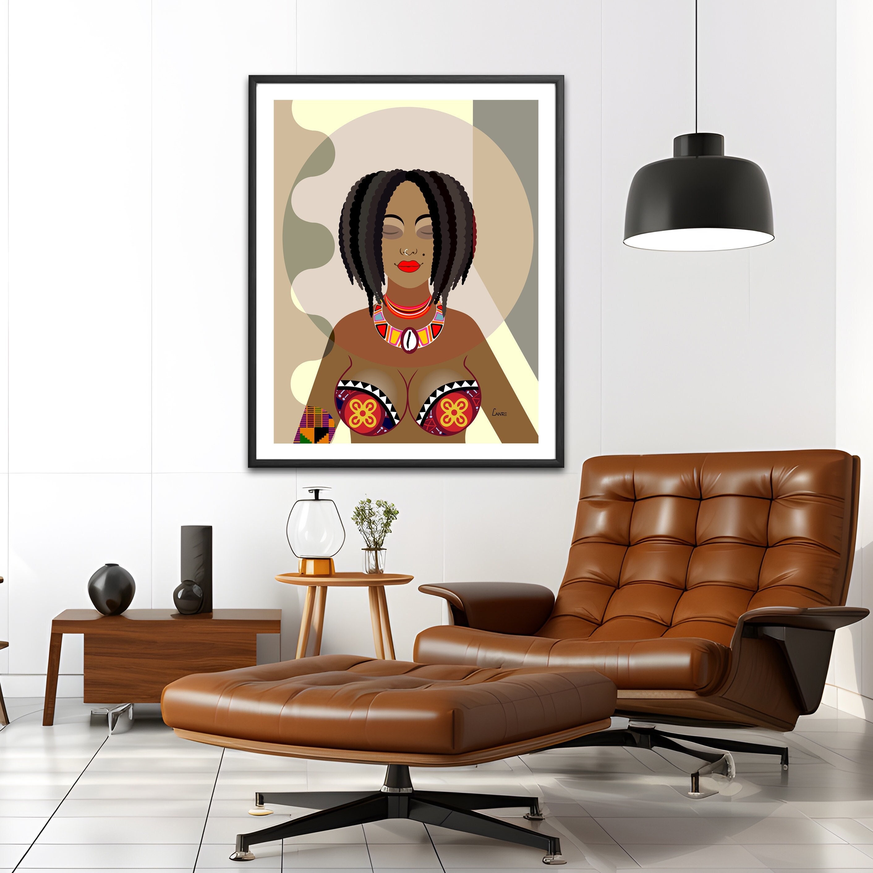Impresión de arte de niña negra Reina nubia decoración de - Etsy