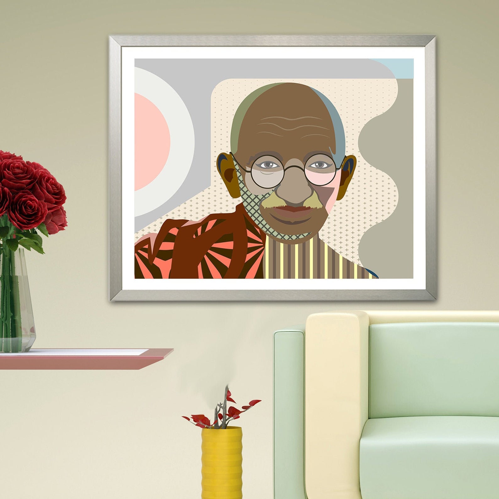 Mahatma Gandhi Wall Art Indian Decor Gift Civil Rights Poster Etsy