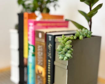 Macetero con forma de libro / Decoración moderna para estantería impresa en 3D con PLA