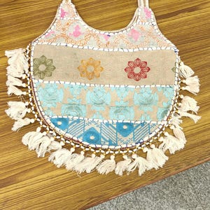Handmade Boho Patchwork Shoulder Bag,  Embroidered Fringe Hobo bag, Bohemian Festival Purse, Unique Artisan Gift
