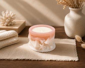 Vela artesanal costeira | Vela decorativa rosa inspirada no oceano | Decoração para casa de praia | Vela em formato de concha | Decoração náutica para casa | Presente para ela