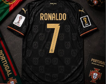 Maillot de football Cristiano Ronaldo #7 Coupe du monde 2026 Portugal Trikot noir