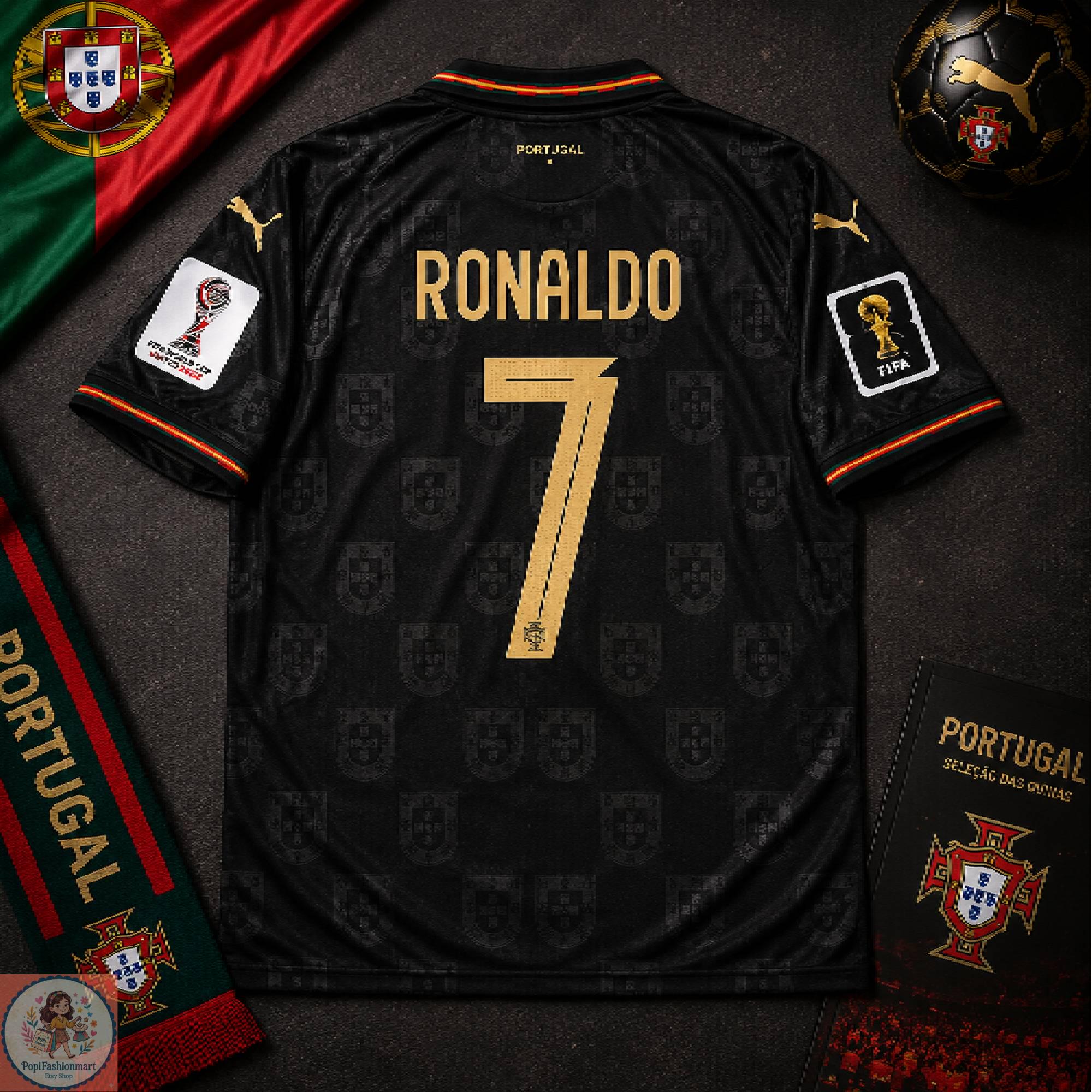Cristiano Ronaldo #7 Portugal World Cup 2026 Black Football Jersey 