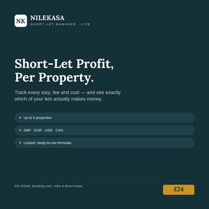 Airbnb Income & Expense Tracker | Holiday Let Spreadsheet UK | Short-Term Rental Profit and P and L Excel | Host Bookkeeping