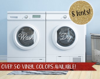 Wash Dry Decals, Washer Dryer, Laundry Room Decals, Wash and Dry Vinyl Decals, Rae Dunn, Laundry room decal, Laundry Room Sticker, Set of 2