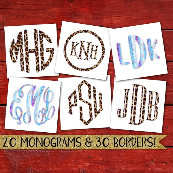 Leopard Monogram Decal, Leopard Monogram Sticker, Holographic Leopard Monogram, Cheetah Monogram, Leopard Script, Leopard Car Decal