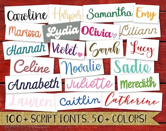 Pegatina con nombre en cursiva, calcomanía con nombre en letra cursiva, pegatina con nombre femenino, pegatina con nombre en letra cursiva, pegatinas personalizadas con nombre en cursiva, calcomanías de vinilo con nombres, caligrafía