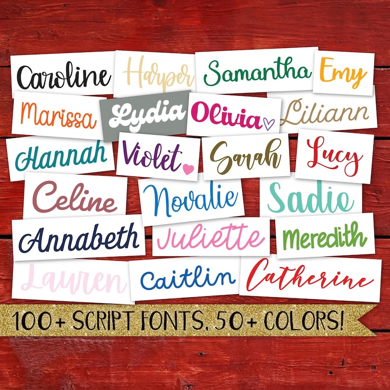 Cursive Name Sticker, Script Name Decal, Girly Name Sticker, Script Name Sticker, Custom Cursive Name Stickers Name Vinyl Decals Calligraphy image 1
