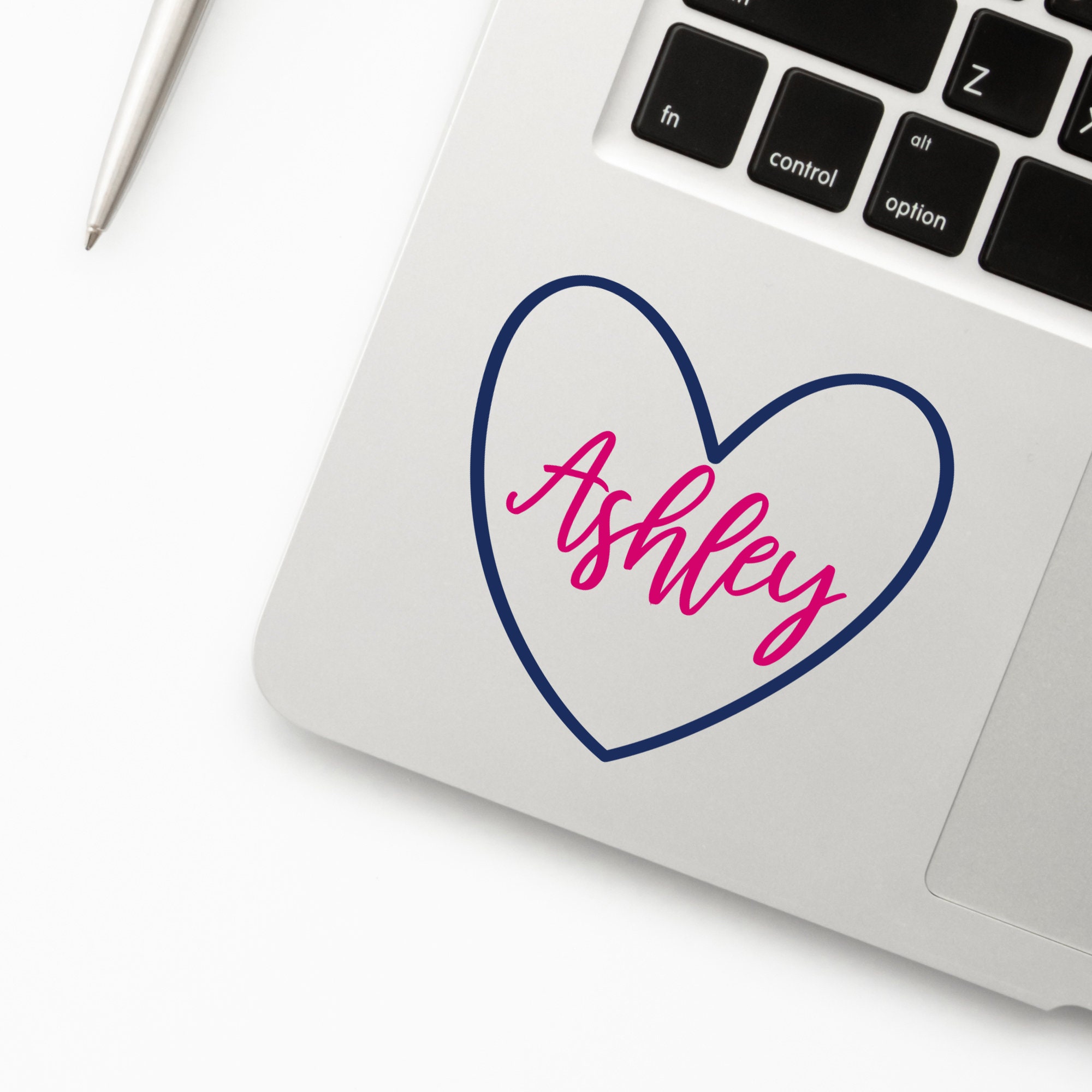Heart Decal Heart Name Sticker Personalized Heart Decal Custom Etsy