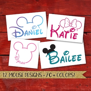 Mickey Mouse Name Decal, Personalized Mickey Mouse Name Decal, Disney Name Decal, Custom Disney Name, Mouse Font Name Decal, Name Sticker
