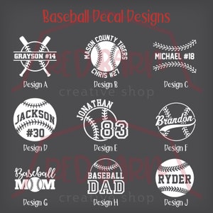 Baseball Decal, Baseball Sticker, Softball Decal, Baseball Name Decal, Personalized Baseball Decal, Sports Decal, Car Decal, Tumbler bild 2