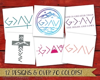God Is Greater Than The Highs And Lows Sticker, God is Greater Decal, God is Greater Sticker, Vinyl Decal, Christian Decal, Religious Decal