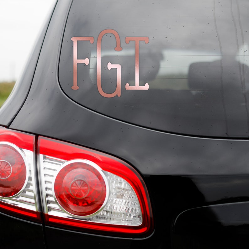 Monogram Fgi Monogram Car Decal, Monogram Decal, Monogram Decal for Car, 4 Letter ...