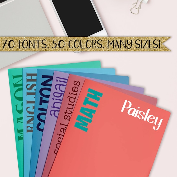 School Subject Labels, Binder Stickers, Binder Labels, Homework Decals, Class Subject Stickers, Folder Labels, Notebook Labels, Supplies