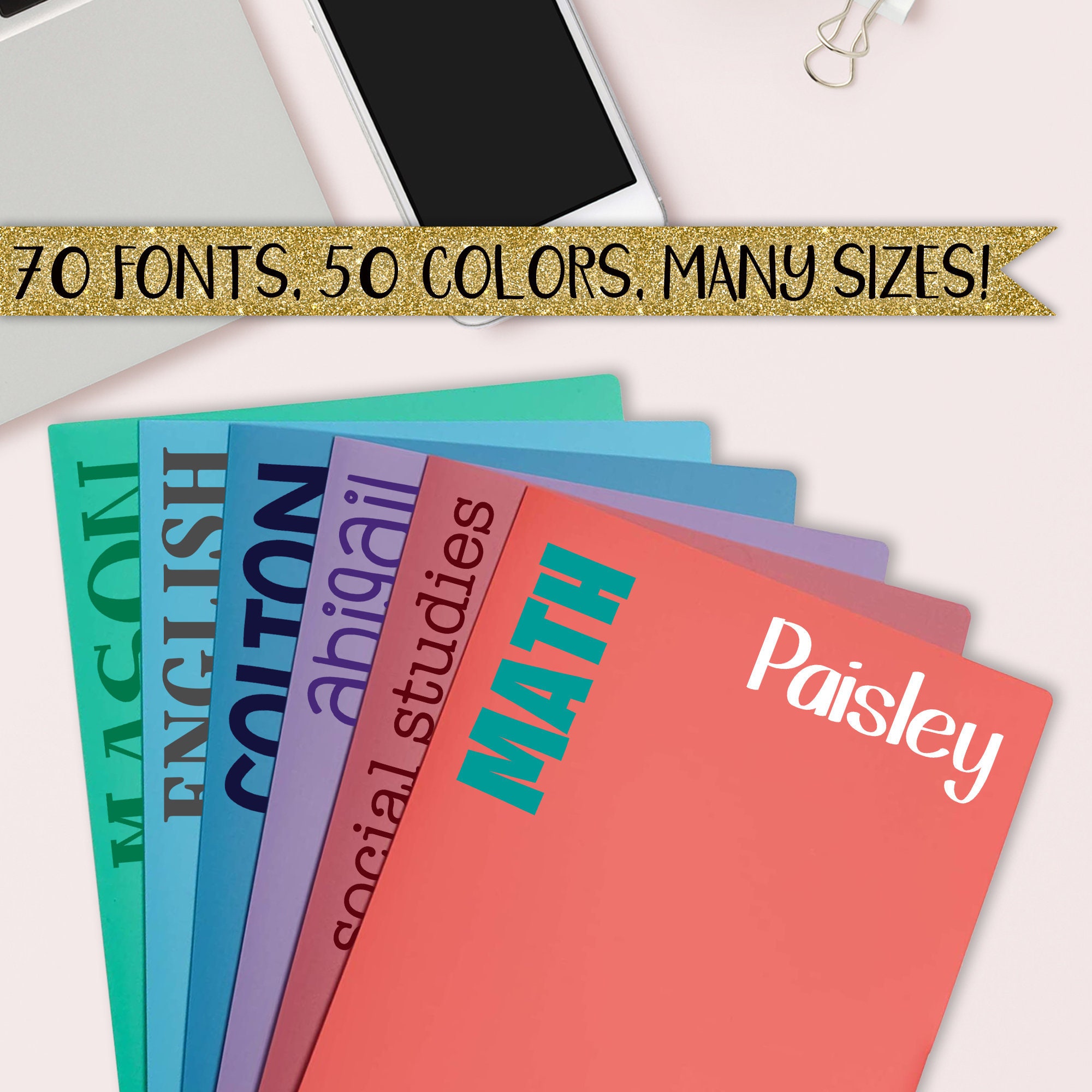 Binder Labels Binder Stickers Binder Decals Class Subject Etsy