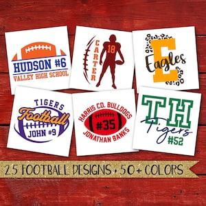 Football Decal, Football Sticker, School Spirit Decal, Football Name Decal, Personalized Football Decal, Sports Decal, Car Decal, Tumbler