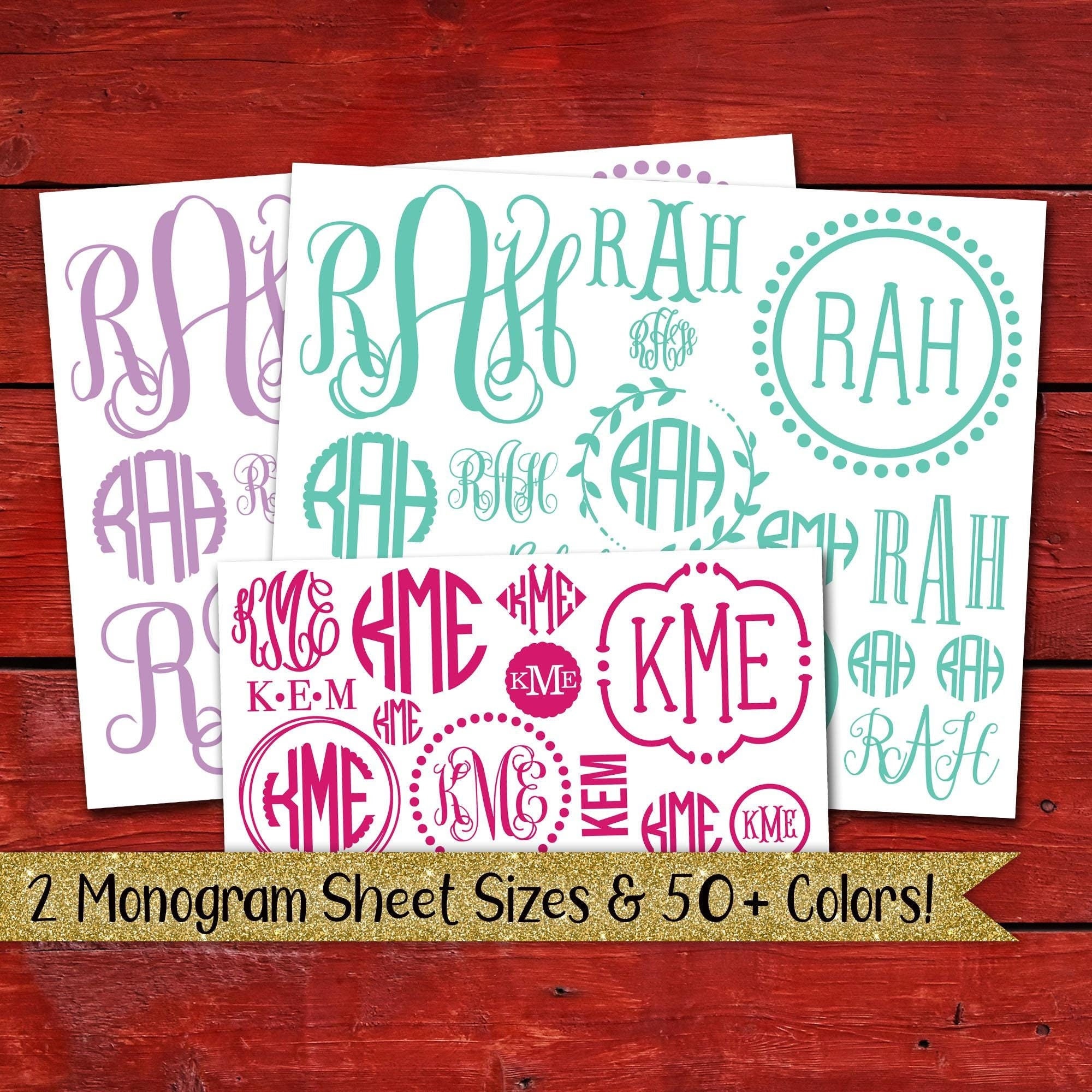 Monogram Stickers For Bags Monogrammed Stickers Monogrammed Decal