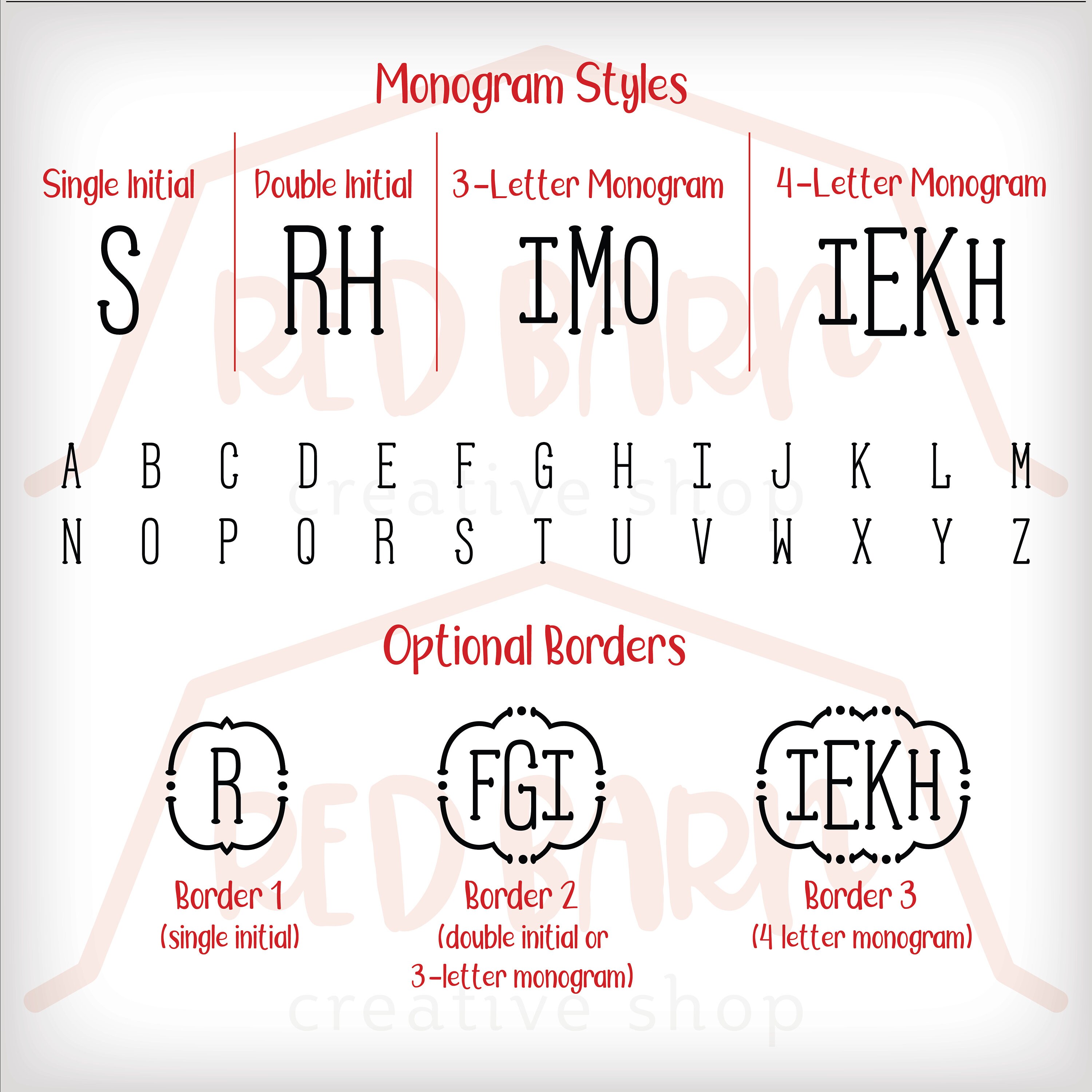 Monogram Car Decal, Monogram Decal, Monogram Decal for Car, 4 Letter ...