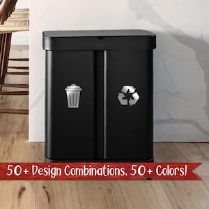 Trash Can Decal, Trash and Recycling Decal, Trash and Recycling Labels, Trash Can Decal Silver, Trash Can Labels, Recycle Bin Decal, Waste