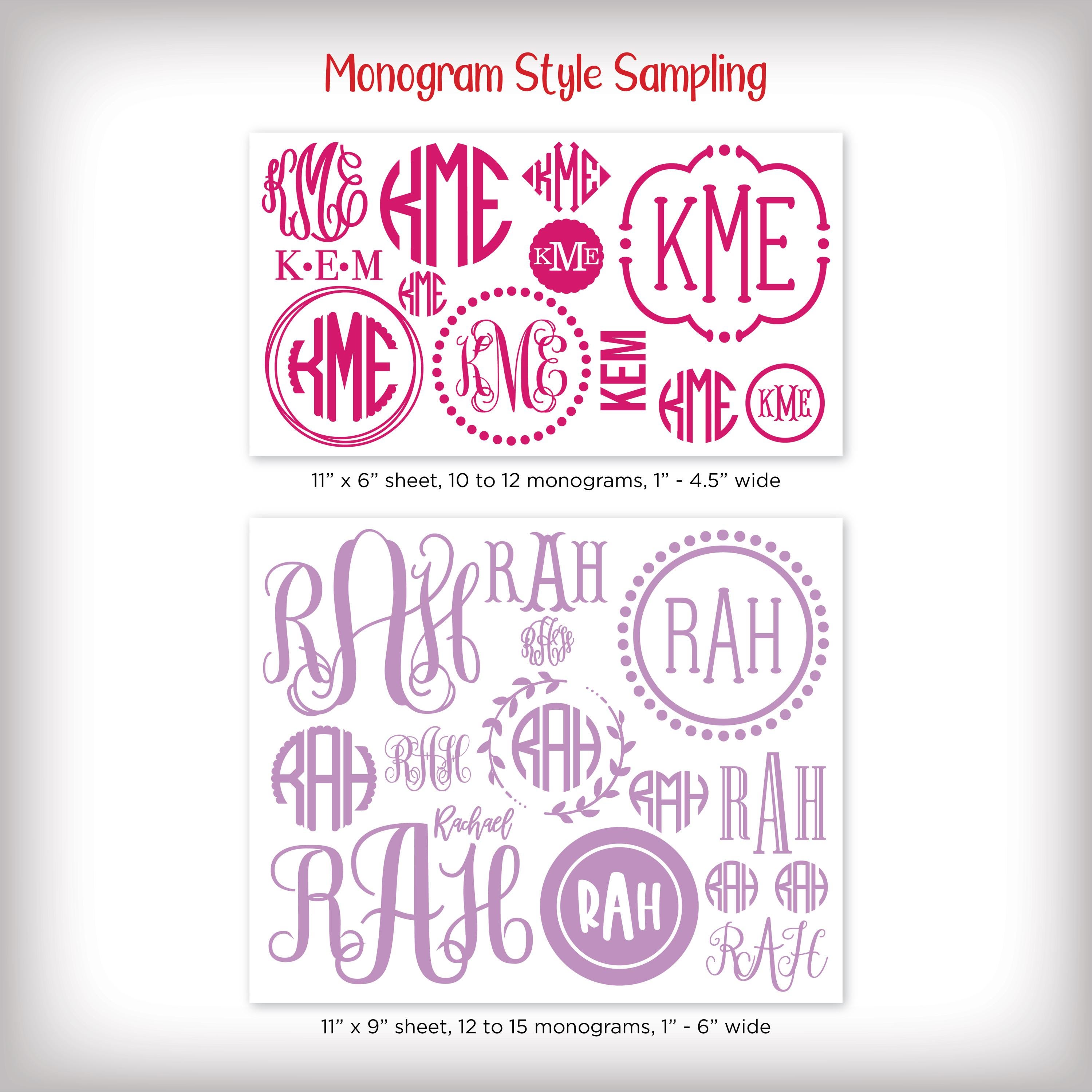 Sticker Monogram Texture Monogram Decal Sheet, Monogram Sticker Sheet, Sheet of Monograms ...