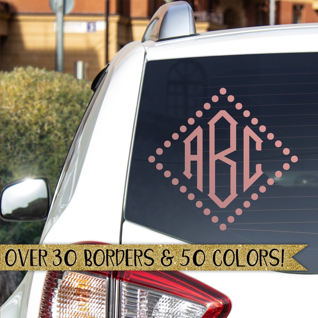 Diamond Block Monogram Decal, Diamond Car Decal, Diamond Sticker ...