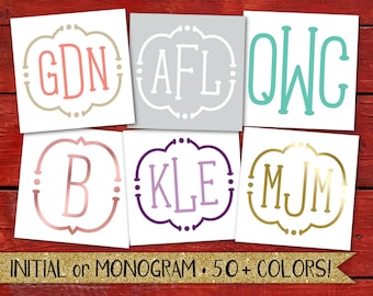 Calcomanía de coche monograma, calcomanía de monograma, calcomanía de monograma para coche, monograma de 4 letras, monograma de vinilo, pegatina de vinilo monograma, monograma elegante, ordenador portátil