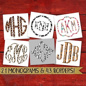 Leopard Monogram Decal, Sticker, Snow Leopard, Animal Print Monogram Decal Cheetah Giraffe Decal Cow Print Monogram Crocodile Monogram Zebra
